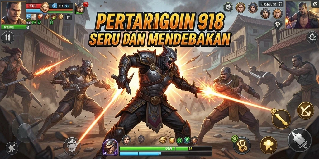 Tampilan seru dari gameplay ASIA918 di aula pertarungan.