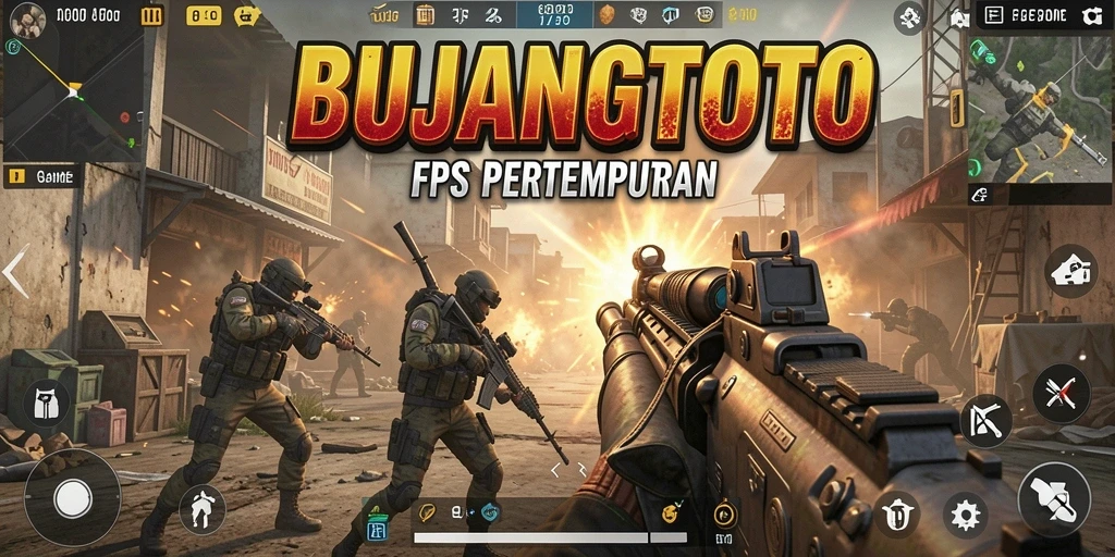Gameplay seru dalam BUJANGTOTO dengan aksi tembak-menembak intens.