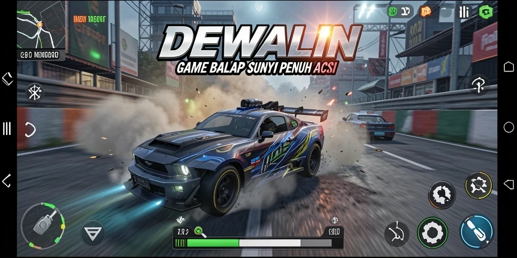 Gameplay balapan seru di DEWALIN yang penuh aksi.