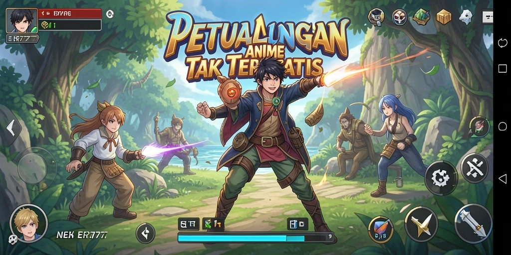 Screenshot menunjukkan aksi seru dan karakter Anime yang menawan.