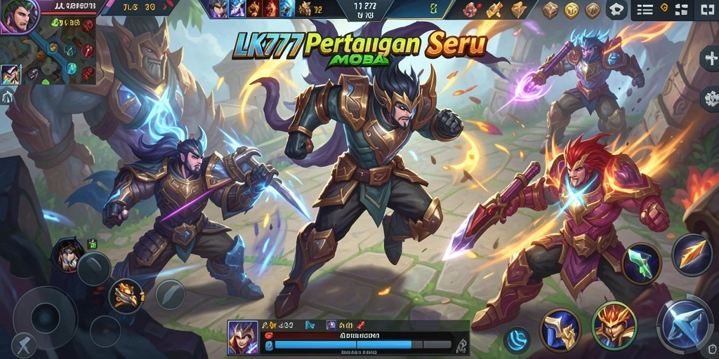 Tangkapan layar menunjukkan pertarungan strategis dalam LK777.