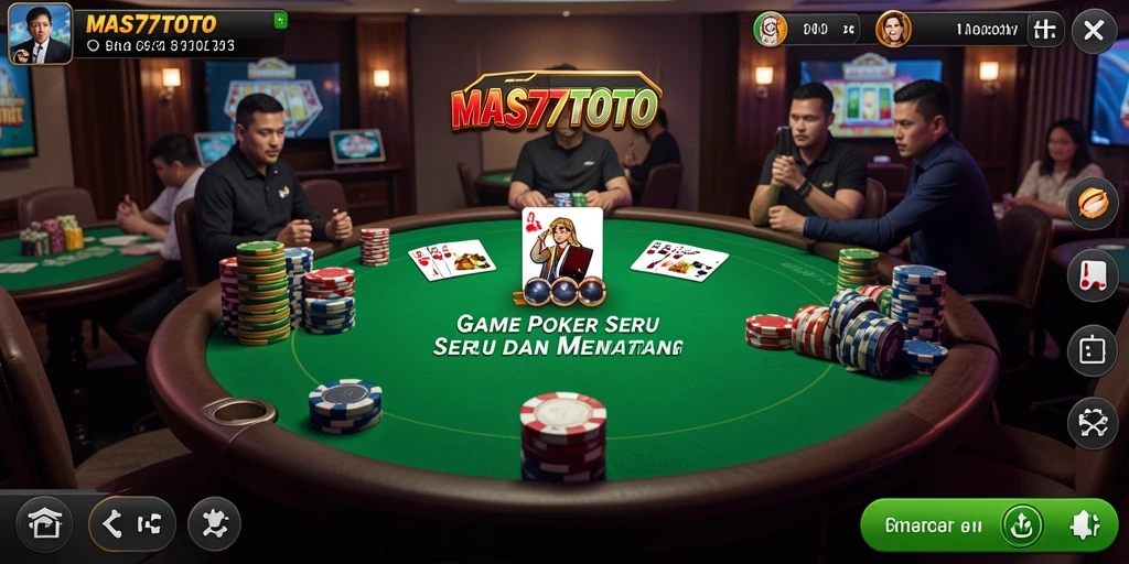 Tangkapan layar gameplay poker seru di MAS77TOTO.