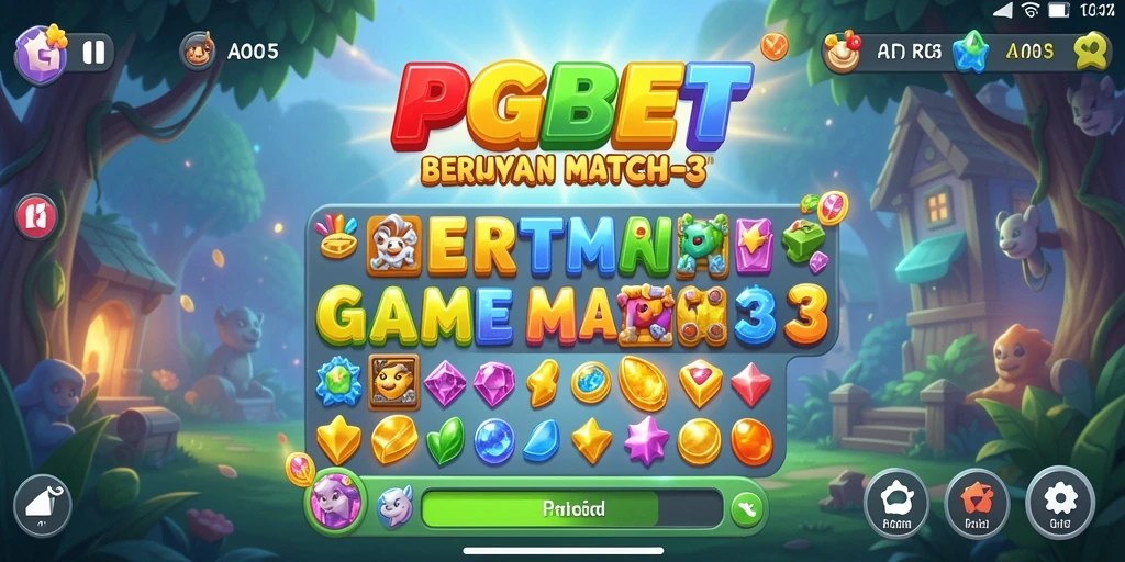 Tampilan gameplay PGBET yang menarik dengan elemen Match-3 yang seru.