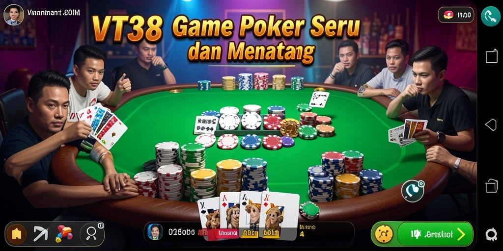 Tampilan gameplay poker yang mendebarkan dan interaktif di VT38.